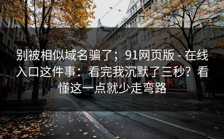别被相似域名骗了；91网页版 - 在线入口这件事：看完我沉默了三秒？看懂这一点就少走弯路