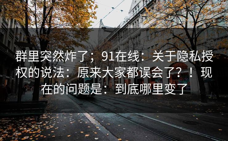 群里突然炸了；91在线：关于隐私授权的说法：原来大家都误会了？！现在的问题是：到底哪里变了
