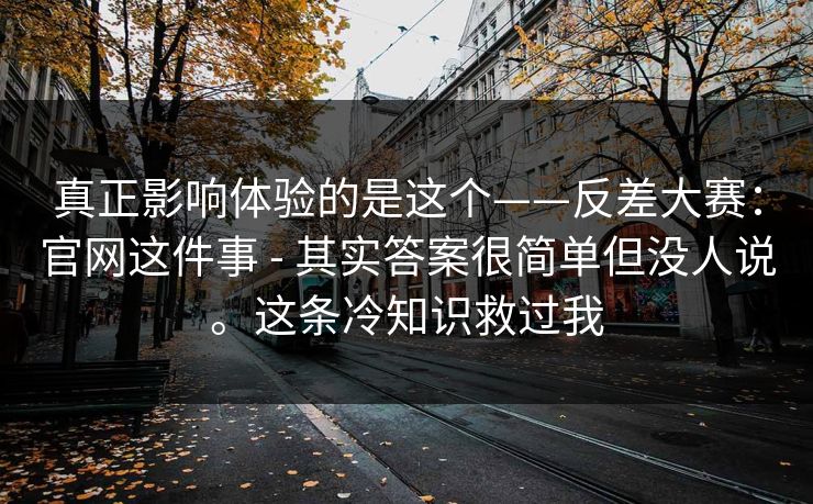 真正影响体验的是这个——反差大赛：官网这件事 - 其实答案很简单但没人说。这条冷知识救过我